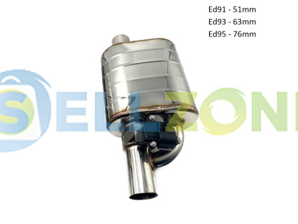 Δεξί σιγαστήρας εξάτμισης με βαλβίδα, αποσιωπητήρα και τηλεχειριστήριο 51/63/76MM. -Ed91-Ed95